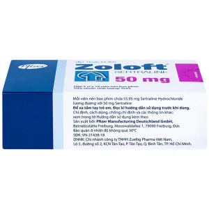 Thuốc Zoloft Sertraline 50mg Pfizer điều trị triệu chứng bệnh trầm cảm (3 vỉ x 10 viên)