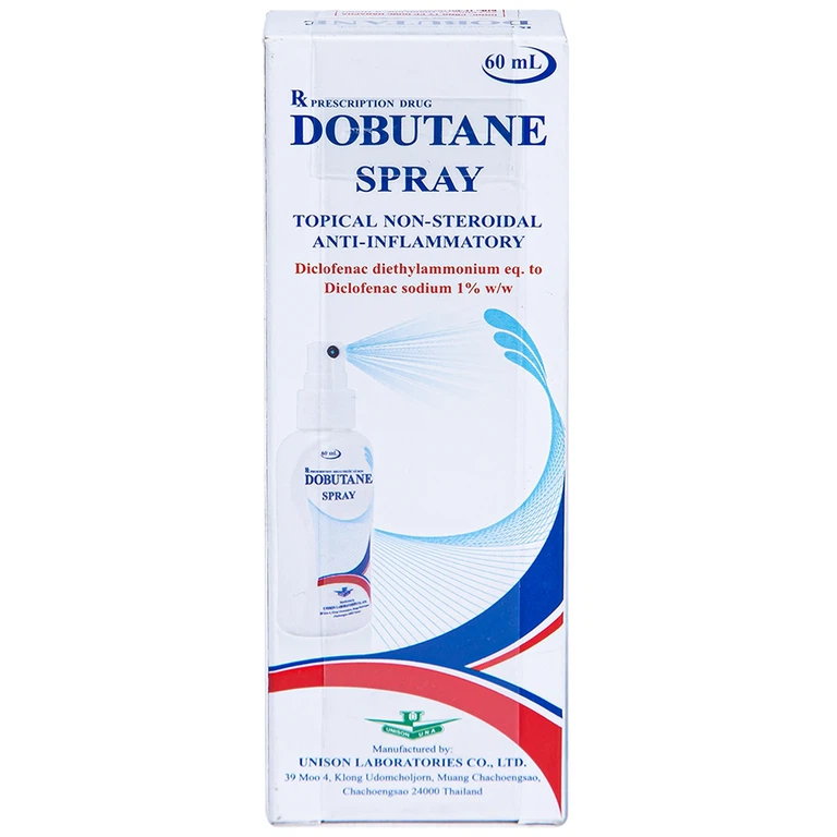 Xịt Dobutane Spray Unison giảm đau, chống viêm trong bệnh lý cơ xương và khớp (60ml)