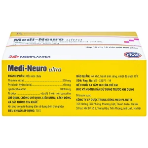 Viên nén Medi-Neuro Ultra Mediplantex điều trị rối loạn thần kinh, nhiễm độc (10 vỉ x 10 viên)
