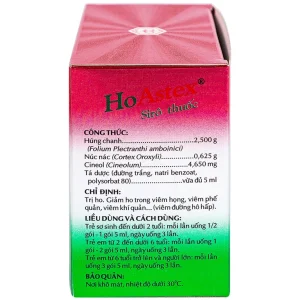 Siro HoAstex OPC điều trị ho, giảm ho trong viêm họng, viêm phế quản (30 gói x 5ml)