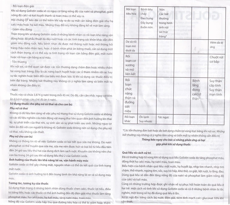 Dung dịch Golistin-Soda CPC1 làm sạch phân trước khi phẫu thuật, chụp X-quang, nội soi (45ml)