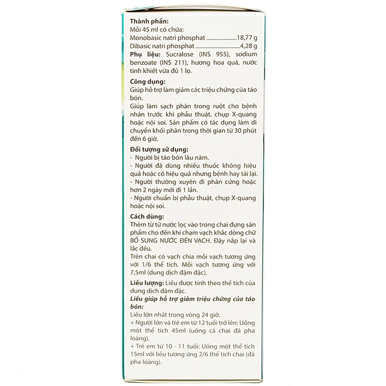 Dung dịch Golistin-Soda CPC1 làm sạch phân trước khi phẫu thuật, chụp X-quang, nội soi (45ml)