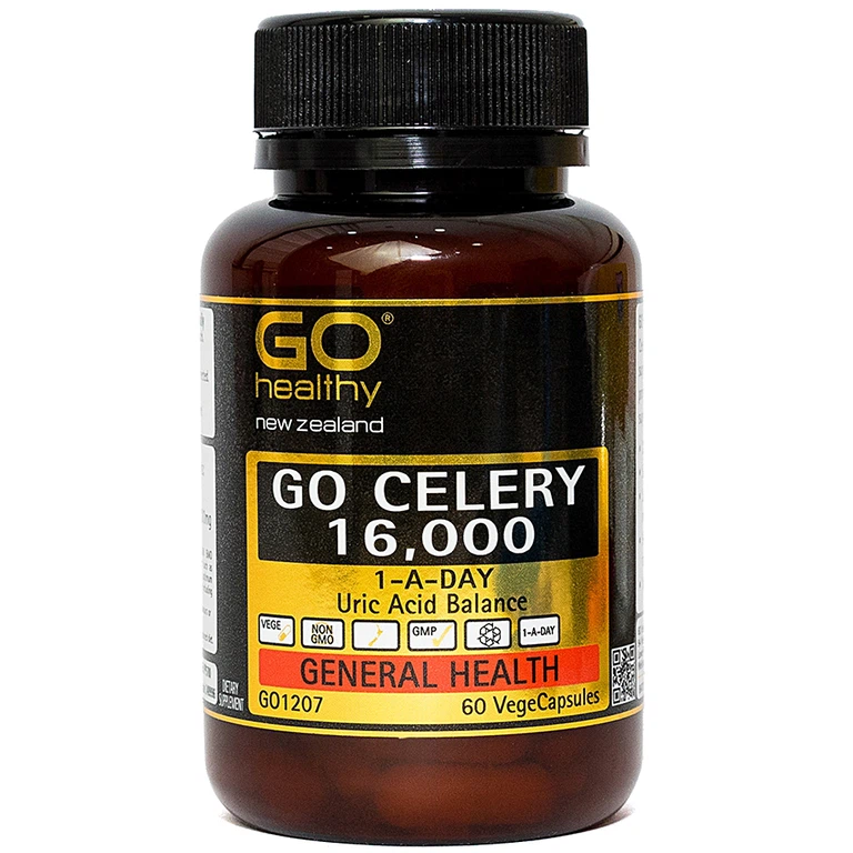 Viên uống Go Celery 16,000 hỗ trợ giảm uric acid, giảm triệu chứng sưng, đau do gout (60 viên)