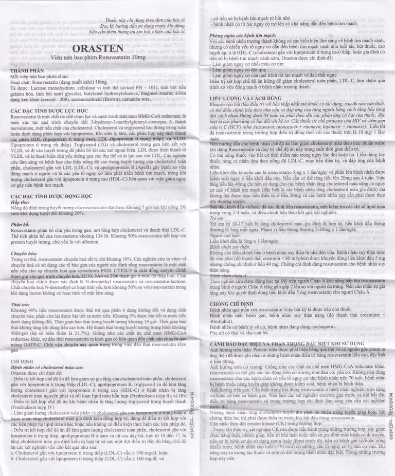 Thuốc Orasten 10mg Delta Pharma giảm cholesterone toàn phần (3 vỉ x 10 viên)