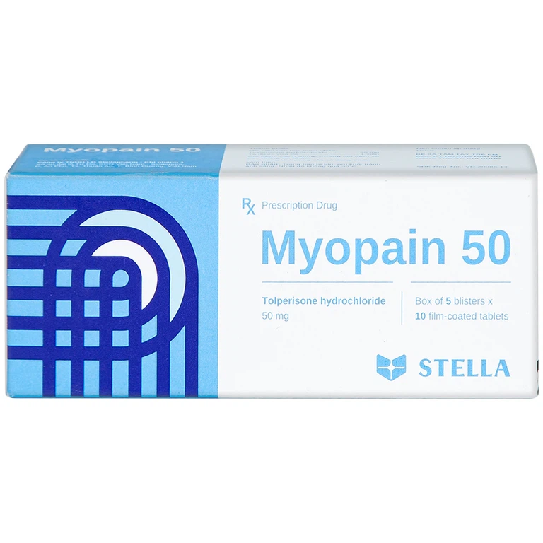 Thuốc Myopain 50 Stella điều trị chứng co cứng cơ sau đột quỵ (5 vỉ x 10 viên)