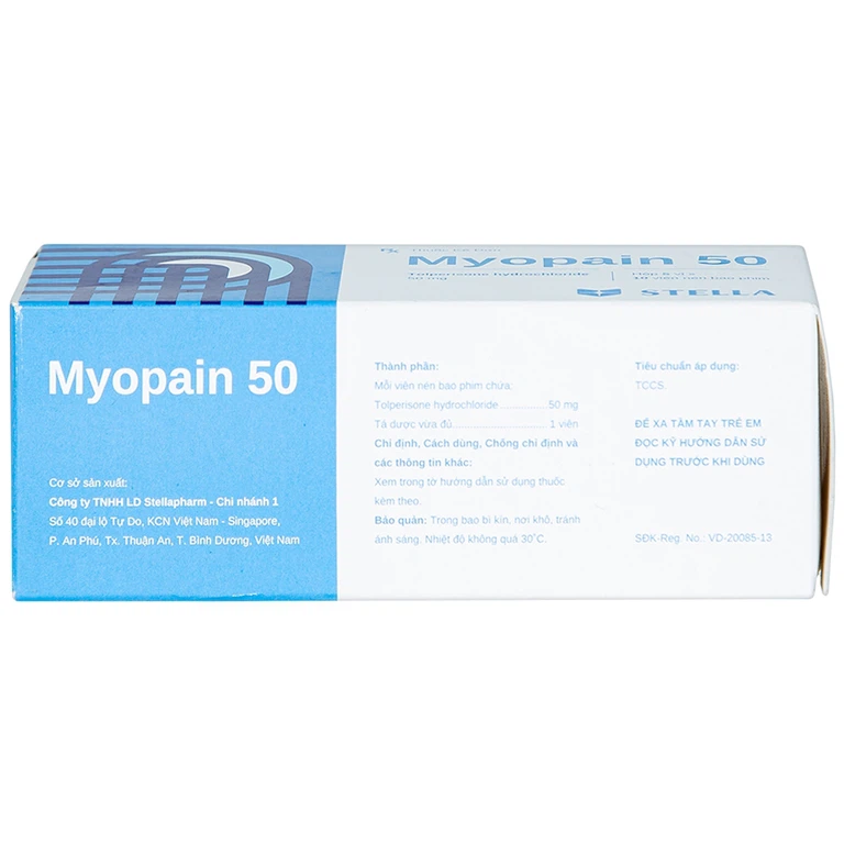 Thuốc Myopain 50 Stella điều trị chứng co cứng cơ sau đột quỵ (5 vỉ x 10 viên)