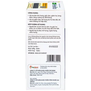 Siro Heviho Thái Minh giảm đau rát họng, giảm ho, long đờm (100ml)