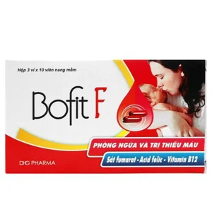 Thuốc Bofit F DHG Pharma phòng ngừa và trị thiếu máu cho phụ nữ có thai (3 vỉ x 10 viên)