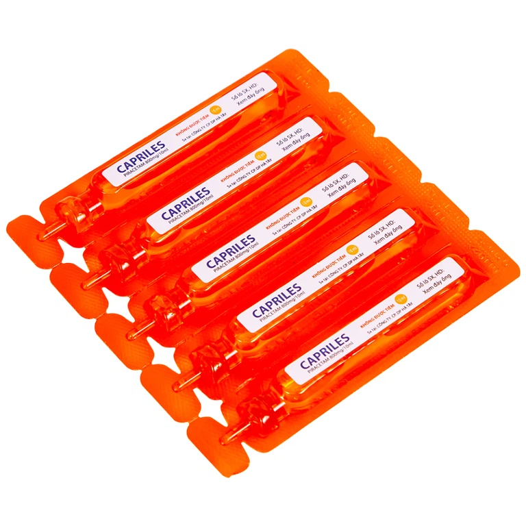 Thuốc Capriles 800mg/10ml Hà Tây điều trị rung giật cơ, thiếu máu não (20 ống x 10ml)