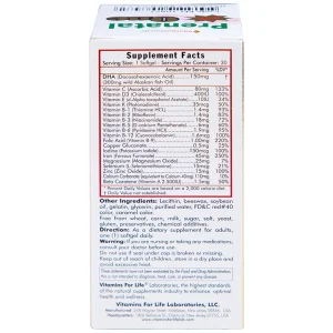 Viên uống Prenatal One Vitamins For Life cung cấp DHA, Vitamin và khoáng chất thiết yếu (30 viên)