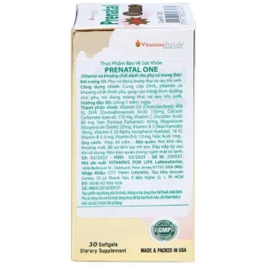 Viên uống Prenatal One Vitamins For Life cung cấp DHA, Vitamin và khoáng chất thiết yếu (30 viên)