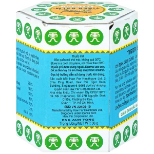 Thuốc mỡ Tiger Balm White Ointment Haw Par giảm đau đầu và ngạt mũi (30g)