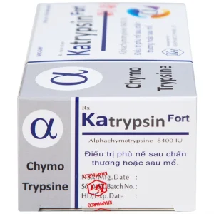 Viên nén Katrypsin Fort 8400IU Khapharco điều trị phù nề sau chấn thương, sau mổ (10 vỉ x 10 viên)