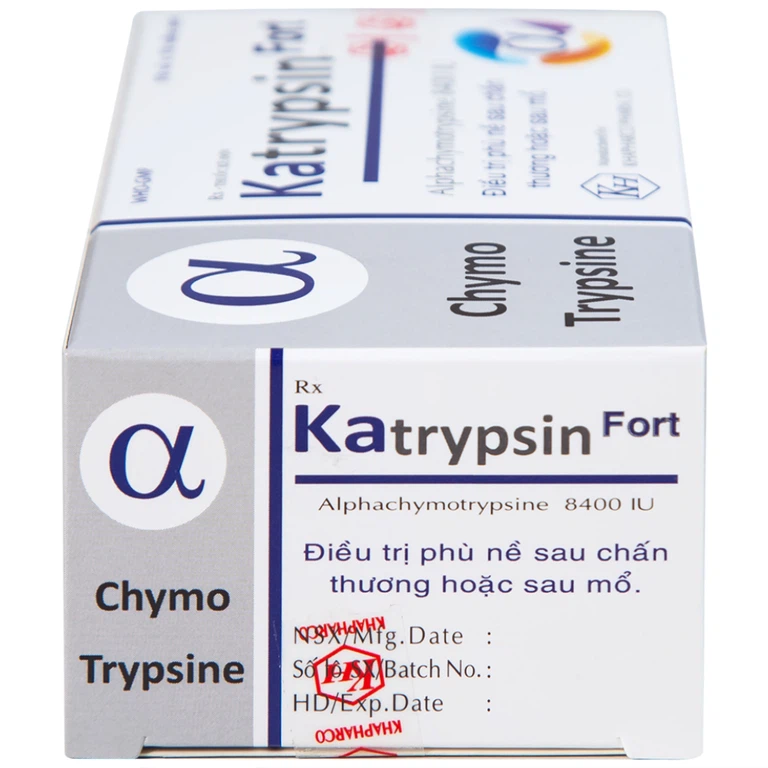 Viên nén Katrypsin Fort 8400IU Khapharco điều trị phù nề sau chấn thương, sau mổ (10 vỉ x 10 viên)