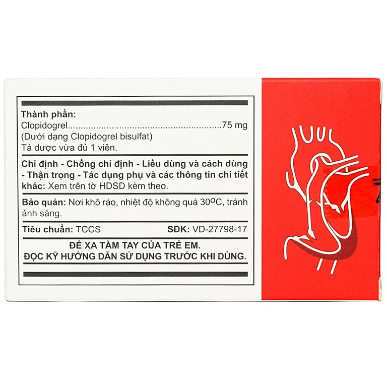 Thuốc AtiDogrel 75mg An Thiên phòng xơ vữa khối huyết (10 vỉ x 10 viên)