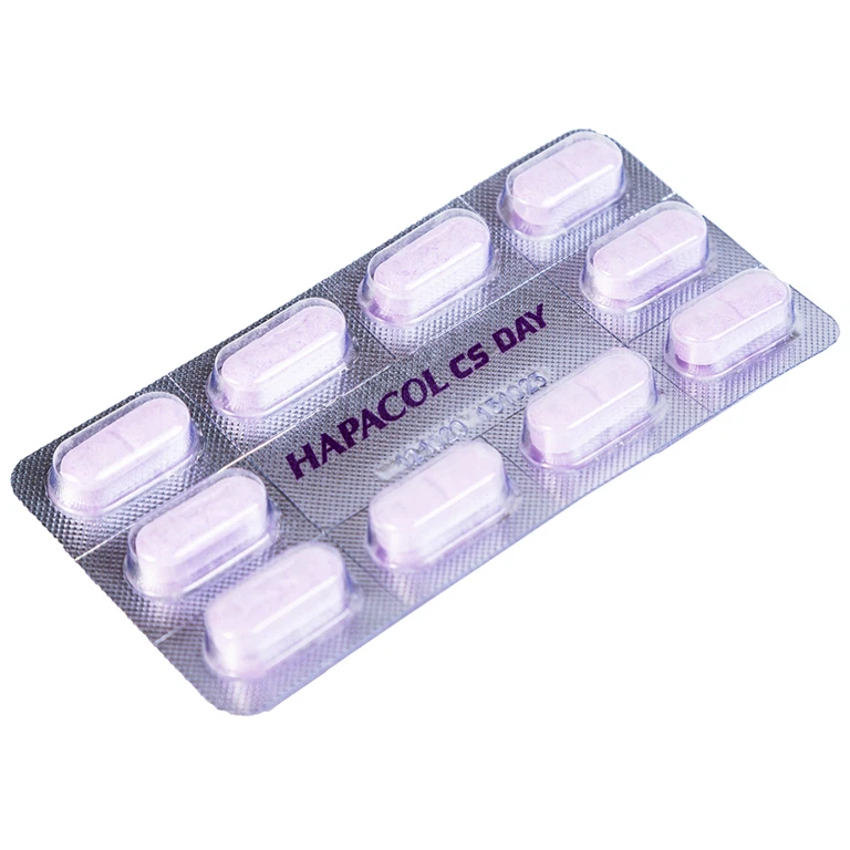 Thuốc Hapacol CS Day DHG điều trị sốt, sổ mũi, sung huyết mũi (10 vỉ x 10 viên)