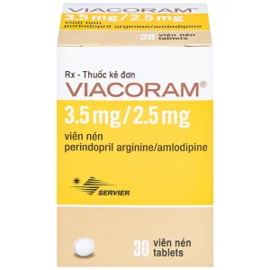 Thuốc Viacoram 3.5mg/2.5mg Servier điều trị tăng huyết áp vô căn (30 viên)
