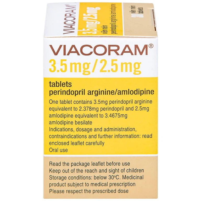 Thuốc Viacoram 3.5mg/2.5mg Servier điều trị tăng huyết áp vô căn (30 viên)