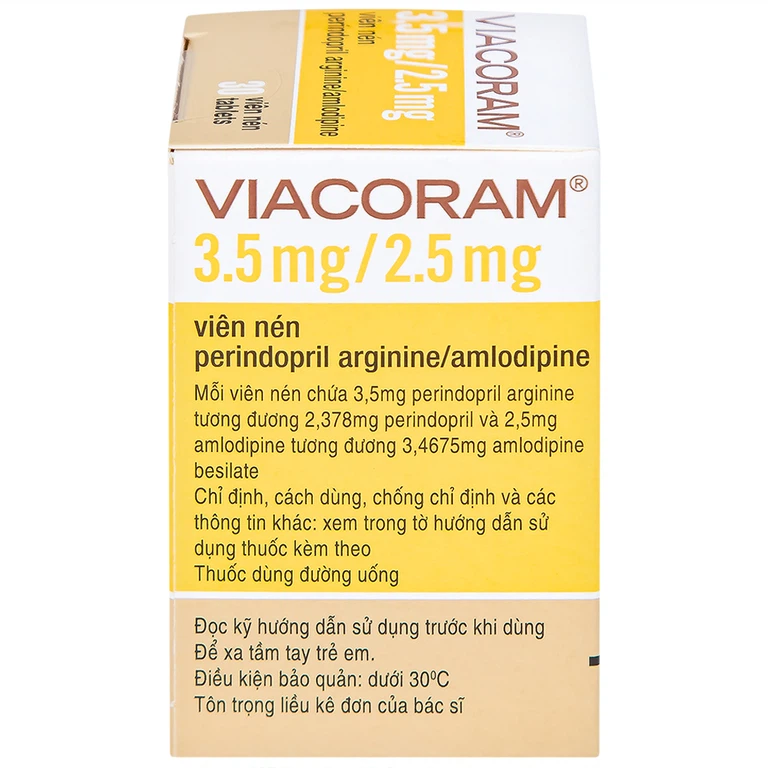 Thuốc Viacoram 3.5mg/2.5mg Servier điều trị tăng huyết áp vô căn (30 viên)