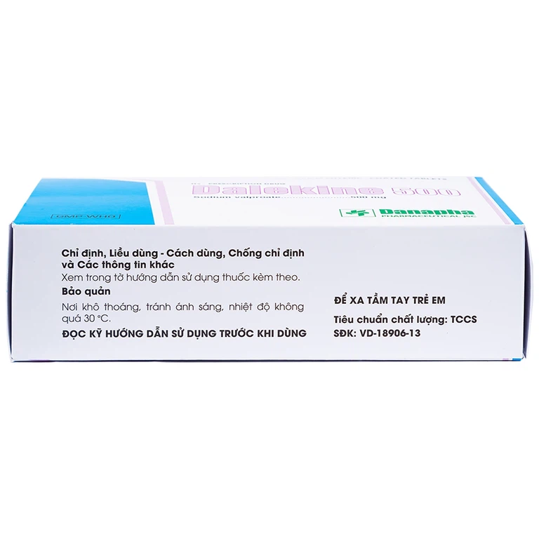 Thuốc Dalekine 500mg Danapha điều trị động kinh (4 vỉ x 10 viên)