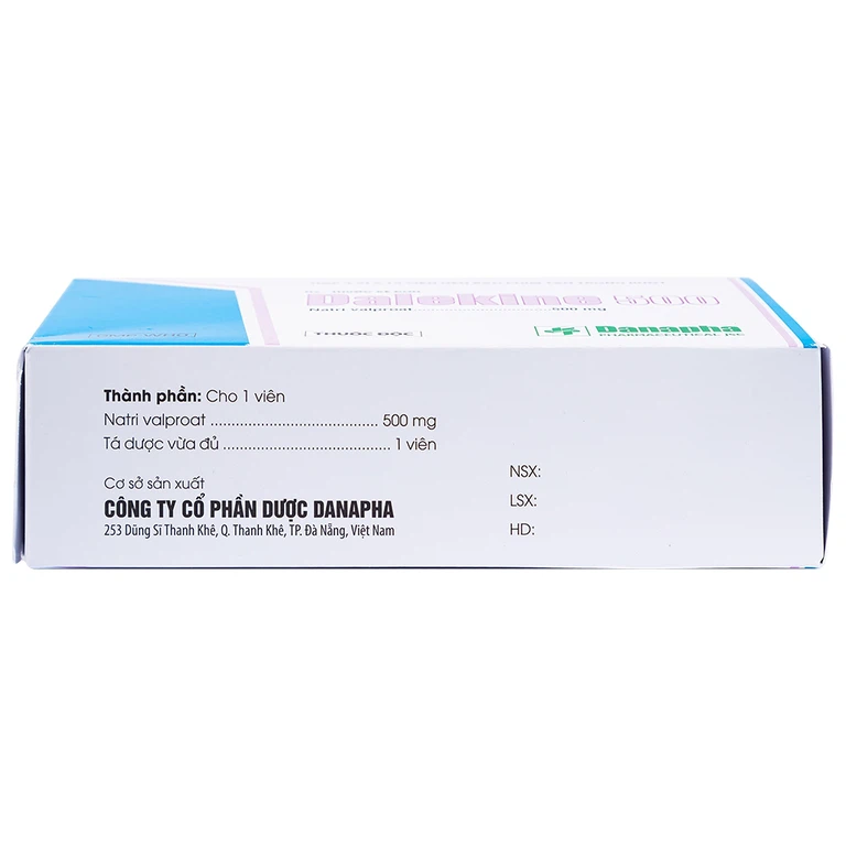 Thuốc Dalekine 500mg Danapha điều trị động kinh (4 vỉ x 10 viên)