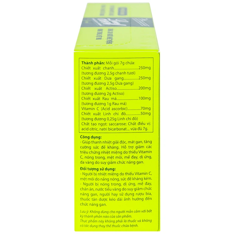 Bột sủi Thanh Nhiệt Livecool Nam Dược hương dưa gang hỗ trợ giải độc, mát gan (10 gói x 7g)