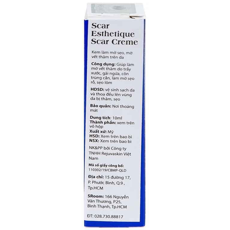 Kem Rejuvaskin Scar Esthetique làm mờ sẹo, mờ vết thâm trên da (10ml)