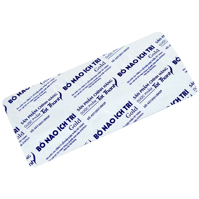 Bổ não Ích Trí Gold hỗ trợ giảm triệu chứng suy giảm tuần hoàn não, đau nửa đầu (60 viên)