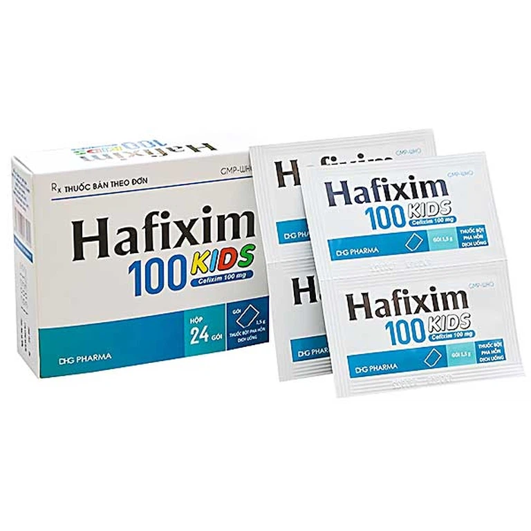 Bột Hafixim 100 Kids DHG điều trị nhiễm khuẩn (24 gói)
