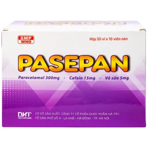 Viên nén Pasepan Hataphar hạ sốt, giảm đau, điều trị cảm lạnh, cảm cúm, nhức đầu (50 vỉ x 10 viên)