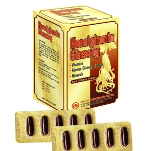 Viên uống Homiginmin Ginseng Phúc Vinh hỗ trợ bổ sung vitamin và khoáng chất (12 vỉ x 5 viên)