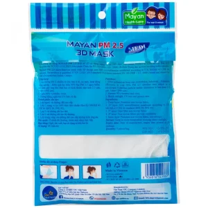 Khẩu trang Mayan 3D Mask Màu Trắng lọc không khí ô nhiễm, ngăn 99% vi khuẩn (5 cái)