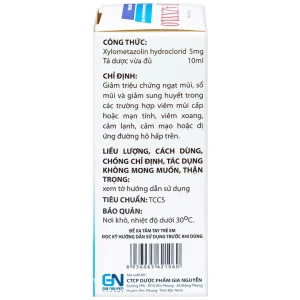 Thuốc nhỏ mũi Jazxylo Gia Nguyễn giảm ngạt mũi, sổ mũi, sung huyết (10ml)