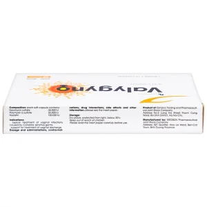 Viên đặt âm đạo Valygyno Medisun hỗ trợ điều trị các bệnh lý viêm nhiễm phụ khoa (1 vỉ x 10 viên)