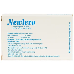 Thuốc tránh thai hằng ngày Newlevo Babiophar (1 vỉ x 28 viên)