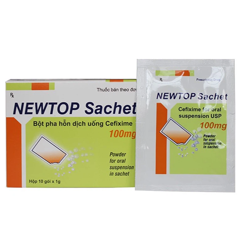 Bột pha hỗn dịch uống Newtop Sachet 100mg Maxim điều trị nhiễm khuẩn (10 gói x 1g)