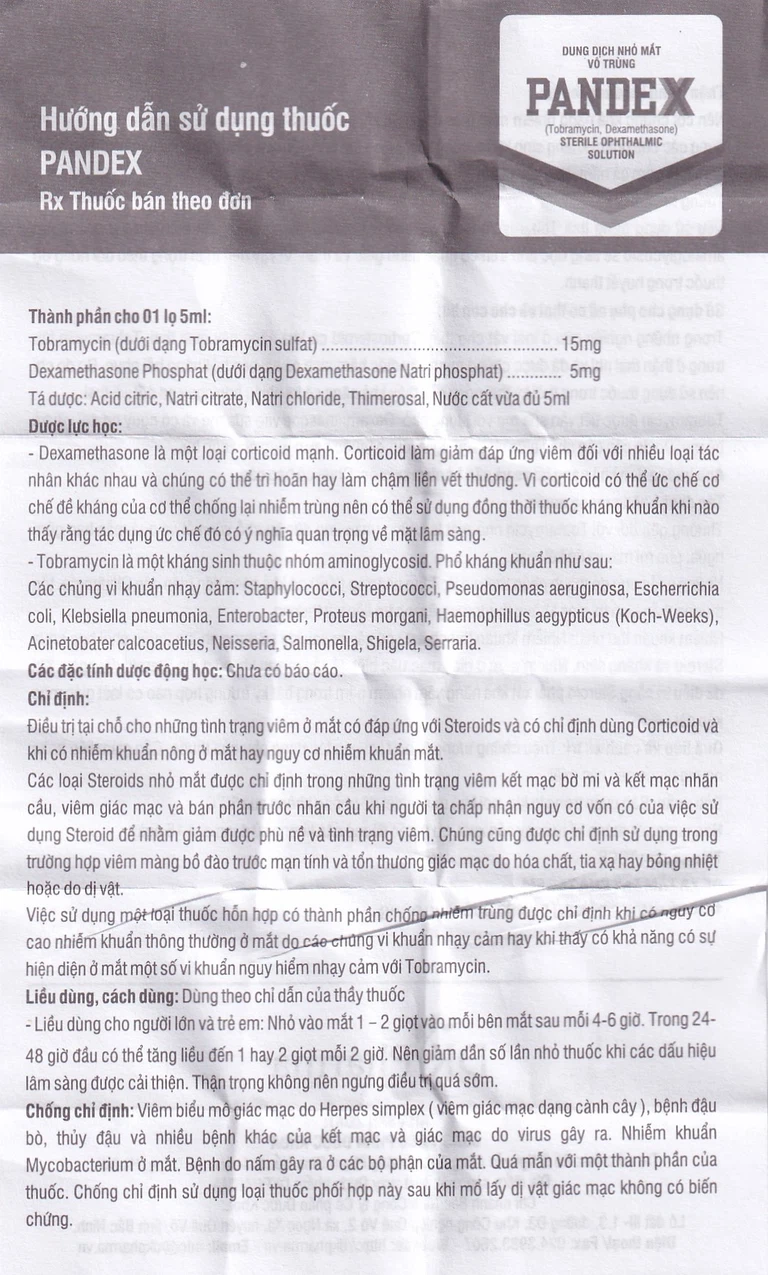Thuốc nhỏ mắt Pandex DK Pharma điều trị viêm mắt (5ml)