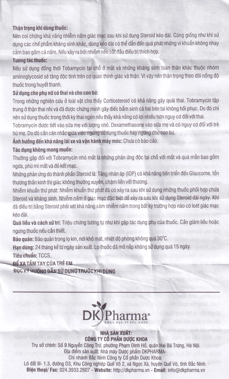 Thuốc nhỏ mắt Pandex DK Pharma điều trị viêm mắt (5ml)