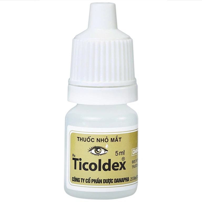 Thuốc nhỏ mắt Ticoldex Danapha điều trị viêm giác mạc, viêm kết mạc (5ml)