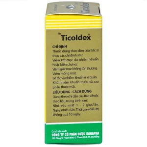 Thuốc nhỏ mắt Ticoldex Danapha điều trị viêm giác mạc, viêm kết mạc (5ml)