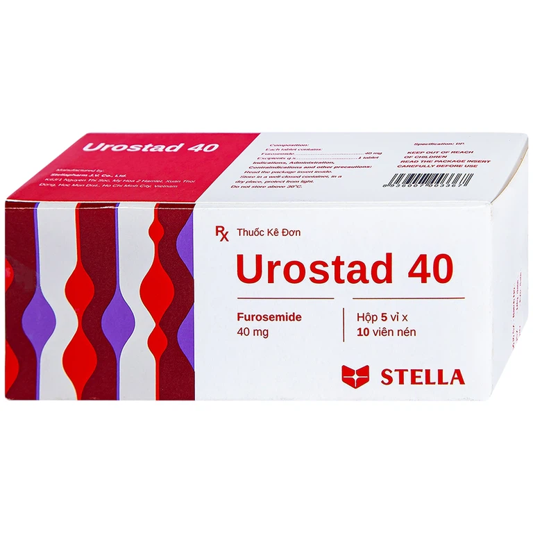 Thuốc Urostad 40 Stella điều trị phù phổi cấp (5 vỉ x 10 viên)