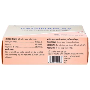 Viên đặt phụ khoa Vaginapoly Phil Inter điều trị nhiễm trùng ở âm đạo (2 vỉ x 6 viên)