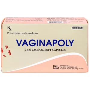 Viên đặt phụ khoa Vaginapoly Phil Inter điều trị nhiễm trùng ở âm đạo (2 vỉ x 6 viên)