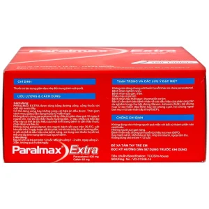 Viên nén Paralmax Extra 500mg/65mg Boston giảm đau nhẹ đến trung bình và hạ sốt (15 vỉ x 12 viên)