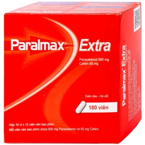 Viên nén Paralmax Extra 500mg/65mg Boston giảm đau nhẹ đến trung bình và hạ sốt (15 vỉ x 12 viên)