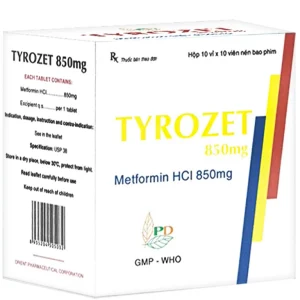 Thuốc Tyrozet 850mg Phương Đông điều trị đái tháo đường típ 2 (10 vỉ x 10 viên)