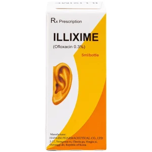 Dung dịch nhỏ tai ILLixime 0.3% Hanlim điều trị viêm tai ngoài, viêm tai giữa mạn tính (5ml)