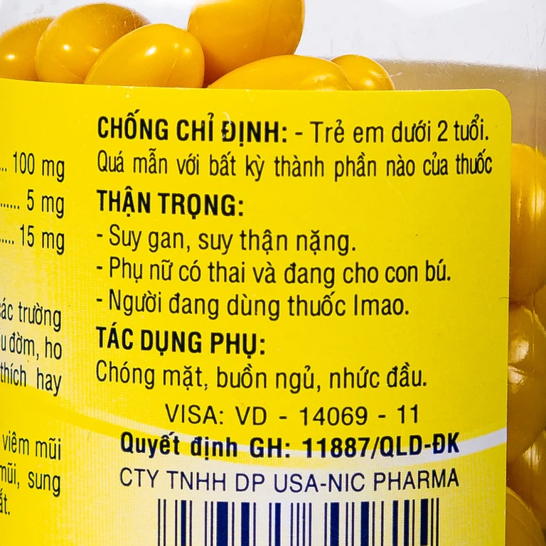 Thuốc Coldnic USA-NIC Pharma điều trị viêm mũi, dị ứng, cắt đứt cơn ho (100 viên)