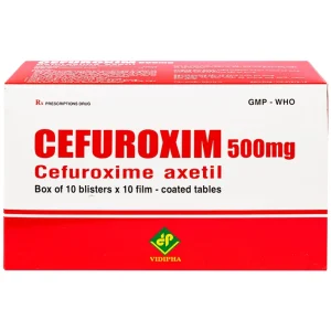Thuốc Cefuroxim 500mg Vidipha điều trị nhiễm khuẩn (10 vỉ x 10 viên)