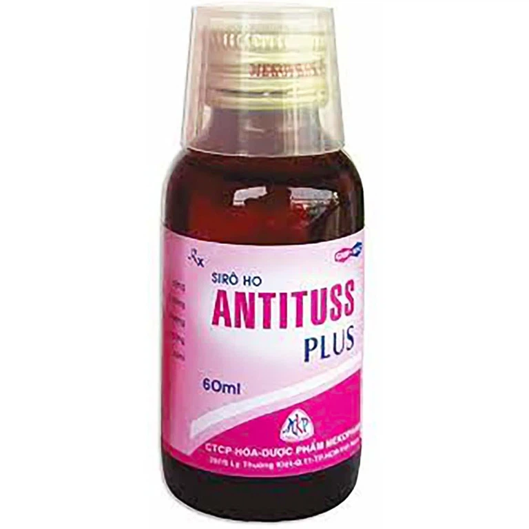 Siro ho Antituss Plus Mekophar vị dâu hỗ trợ giảm ho (60ml)